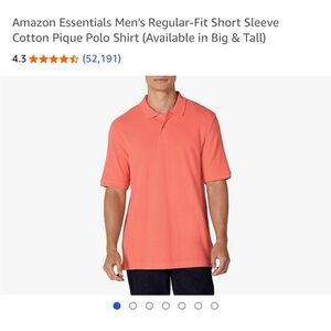 Amazon Essentials Men's Polo Shirt in Coral